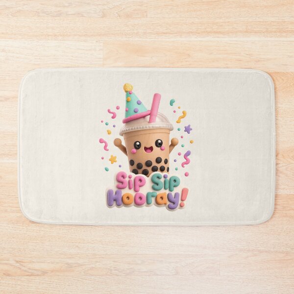 Item preview, Cute Bubble Tea Party - Sip Sip Hooray | Kawaii 3D Boba Party Art designed and sold by Moons Studio.
