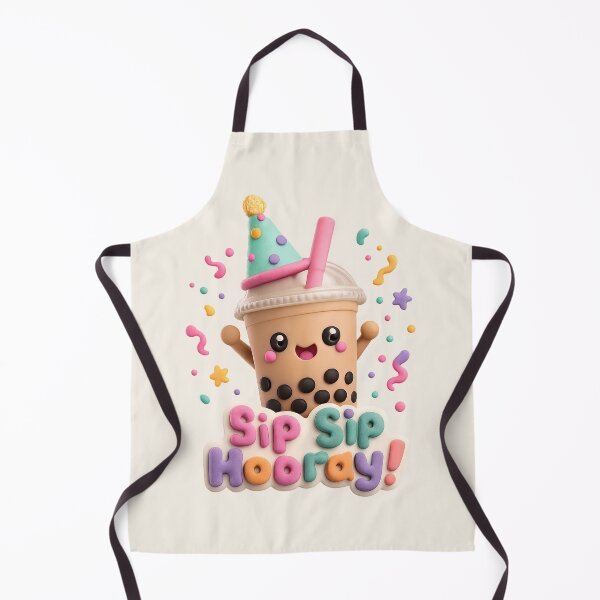 Item preview, Cute Bubble Tea Party - Sip Sip Hooray | Kawaii 3D Boba Party Art designed and sold by Moons Studio.