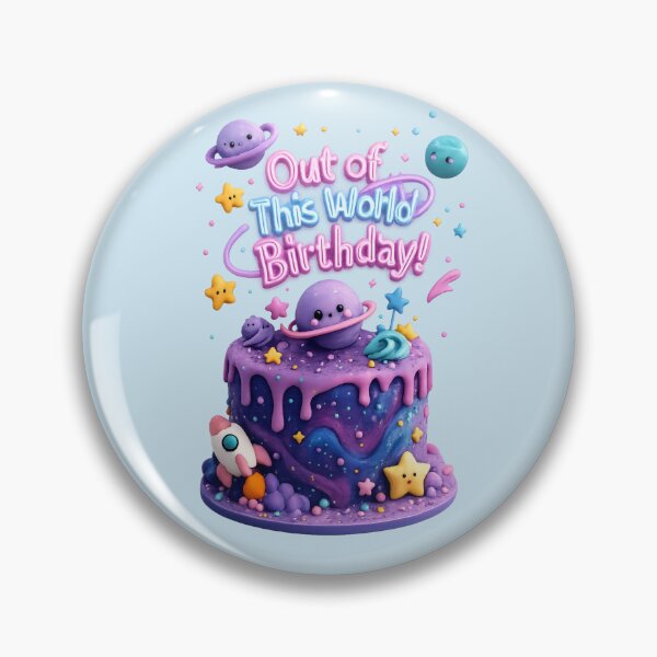 Item preview, Cute Galaxy Birthday Cake | Kawaii 3D Space Party Art designed and sold by Moons Studio.