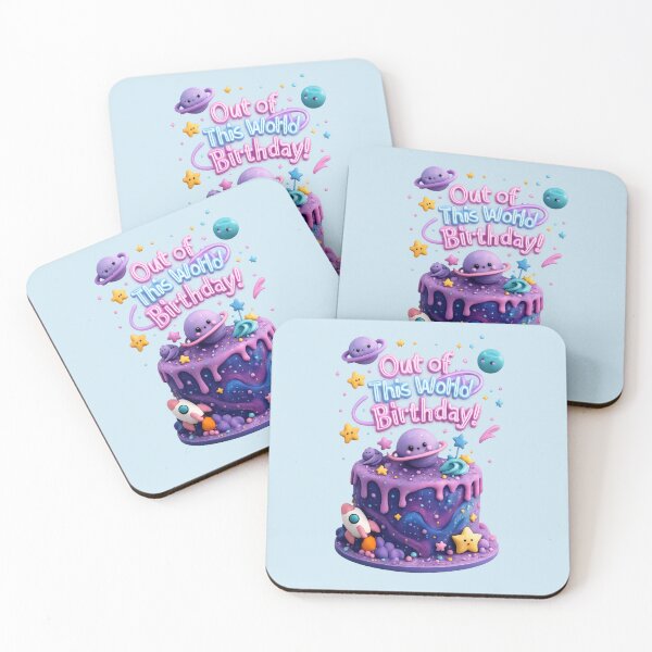 Item preview, Cute Galaxy Birthday Cake | Kawaii 3D Space Party Art designed and sold by Moons Studio.