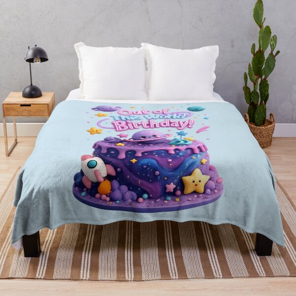 Item preview, Cute Galaxy Birthday Cake | Kawaii 3D Space Party Art designed and sold by Moons Studio.