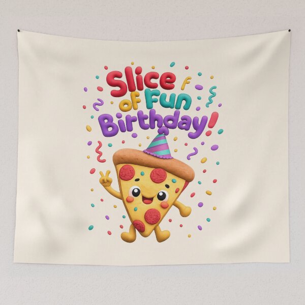 Item preview, Cute Pizza Birthday Party | Kawaii 3D Fast Food Party Art designed and sold by Moons Studio.