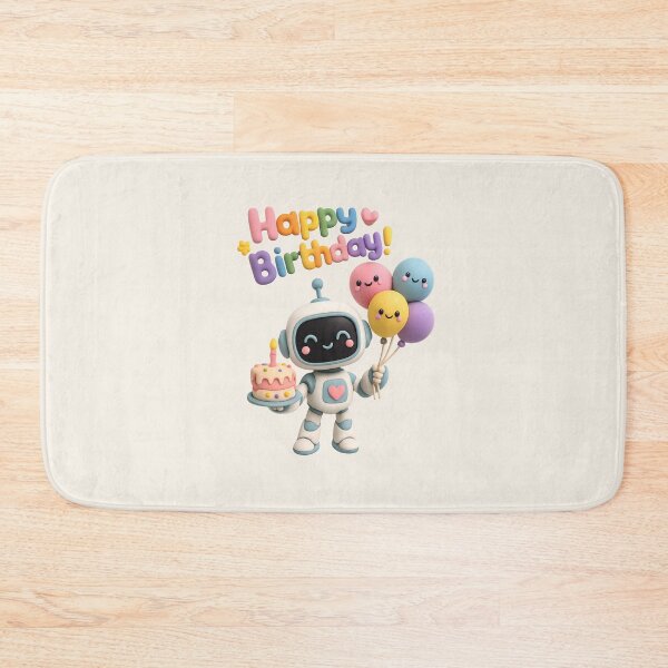 Item preview, Cute Robot Birthday Cake Party| Kawaii 3D Cake & Balloon Art designed and sold by Moons Studio.