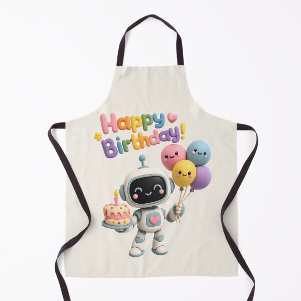Item preview, Cute Robot Birthday Cake Party| Kawaii 3D Cake & Balloon Art designed and sold by Moons Studio.