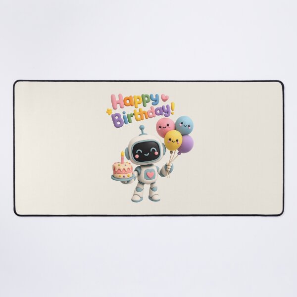Item preview, Cute Robot Birthday Cake Party| Kawaii 3D Cake & Balloon Art designed and sold by Moons Studio.