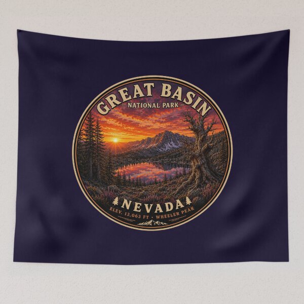 Item preview, Great Basin National Park Poster | Nevada Vintage Travel Poster | Hidden Bigfoot Landscape Art designed and sold by Swanny's Custom T-shirt and Gift Designs.