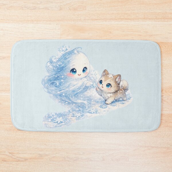 Item preview, Kawaii Snow Spirit Illustration – Cute Winter Guide Ghost Snowflake Art designed and sold by MagicMakerPh.