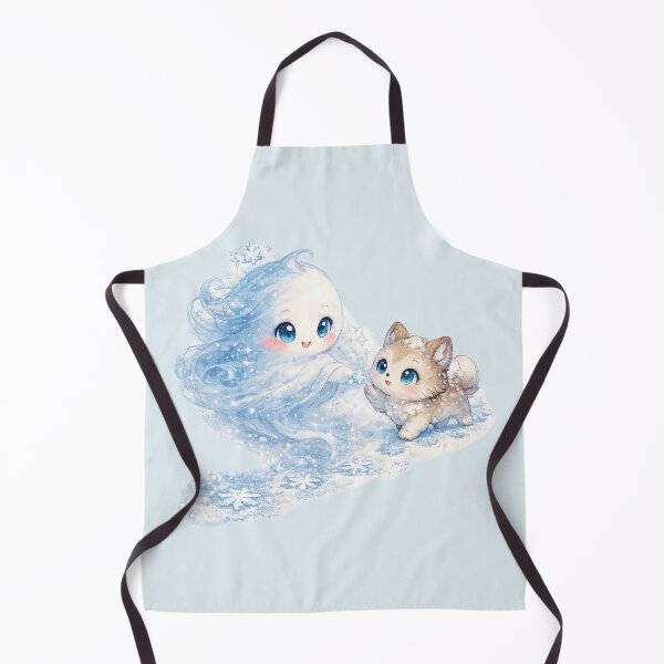 Item preview, Kawaii Snow Spirit Illustration – Cute Winter Guide Ghost Snowflake Art designed and sold by MagicMakerPh.