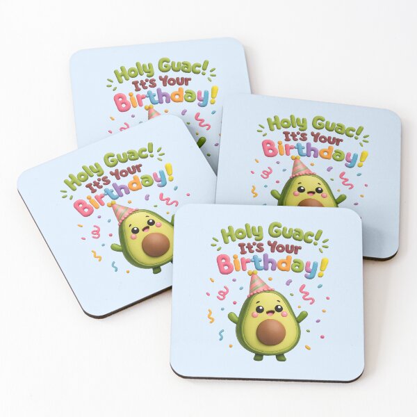 Item preview, Kawaii Holy Guac It's Your Birthday Avocado | Cute 3D Happy Birthday Party Art designed and sold by Moons Studio.