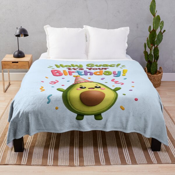 Item preview, Kawaii Holy Guac It's Your Birthday Avocado | Cute 3D Happy Birthday Party Art designed and sold by Moons Studio.