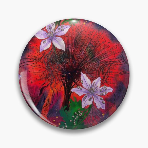 Item preview, Spiky Black Flower Crimson Seamless Pattern designed and sold by WitchyBotanicaArt.