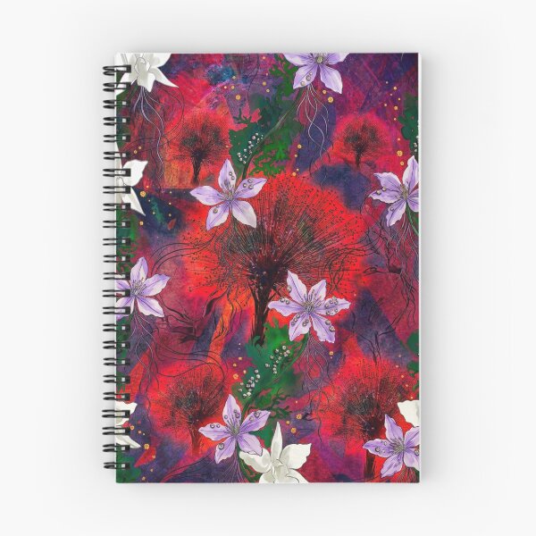 Item preview, Spiky Black Flower Crimson Seamless Pattern designed and sold by WitchyBotanicaArt.