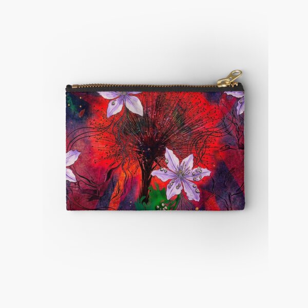 Item preview, Spiky Black Flower Crimson Seamless Pattern designed and sold by WitchyBotanicaArt.