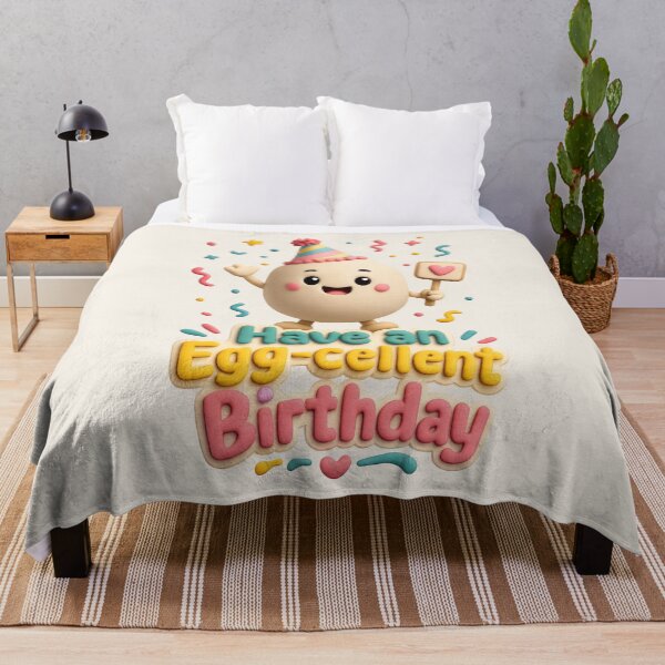 Item preview, Cute Egg Birthday Party - Have An Egg-cellent Birthday | Kawaii 3D Happy Birthday Art designed and sold by Moons Studio.
