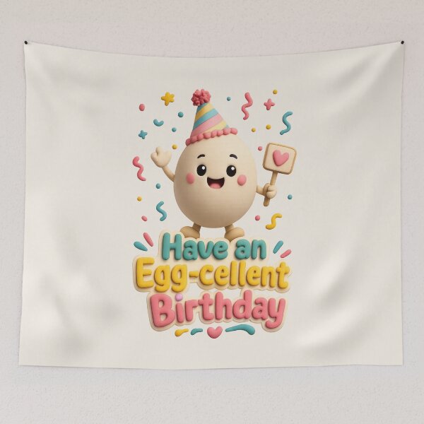 Item preview, Cute Egg Birthday Party - Have An Egg-cellent Birthday | Kawaii 3D Happy Birthday Art designed and sold by Moons Studio.