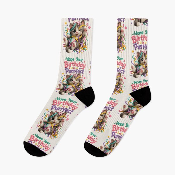 Item preview, Cute Birthday Cat Party Streamers - Hope Your Birthday Is Purrfect (Perfect) | Kawaii 3D Happy Birthday Art designed and sold by Moons Studio.
