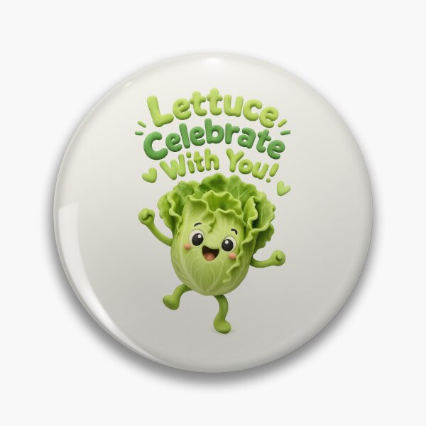 Item preview, Cute Lettuce (Let Us) Celebrate With You | Kawaii 3D Happy Birthday Art designed and sold by Moons Studio.