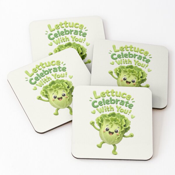 Item preview, Cute Lettuce (Let Us) Celebrate With You | Kawaii 3D Happy Birthday Art designed and sold by Moons Studio.