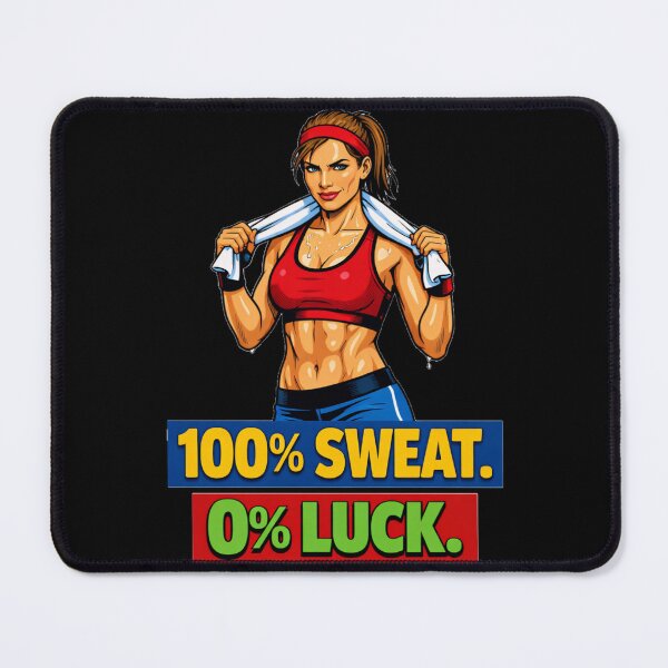 Item preview, 100 Percent Sweat 0 Percent Luck Motivational Gym Girl designed and sold by DeliaDesignsCo.