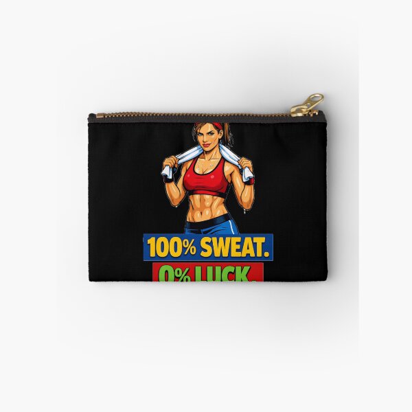 Item preview, 100 Percent Sweat 0 Percent Luck Motivational Gym Girl designed and sold by DeliaDesignsCo.