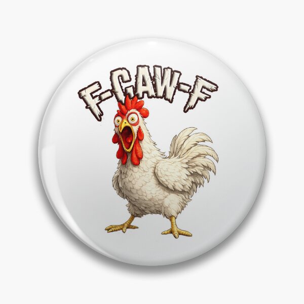Item preview, F-CAW-F Screaming Chicken Funny Parody | Angry White Rooster Cartoon designed and sold by PolitiSized.