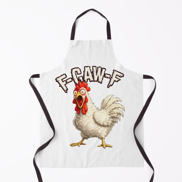 Item preview, F-CAW-F Screaming Chicken Funny Parody | Angry White Rooster Cartoon designed and sold by PolitiSized.