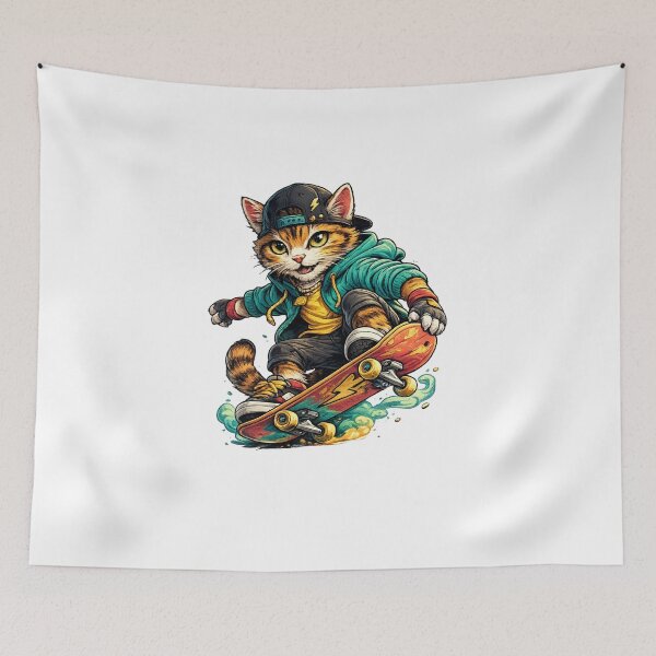 Item preview, Skateboard Cat designed and sold by VerdePegajoso.