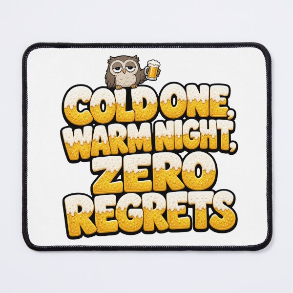 Item preview, Funny Beer Owl Sticker | Cold One Warm Night Zero Regrets | Drinking Humor designed and sold by Gremlin Hours.
