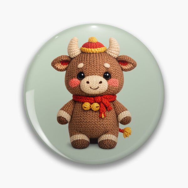 Item preview, Cute Knitted Year Of The Ox | Kawaii 3D Chinese New Year Zodiac Knit Art designed and sold by Moons Studio.