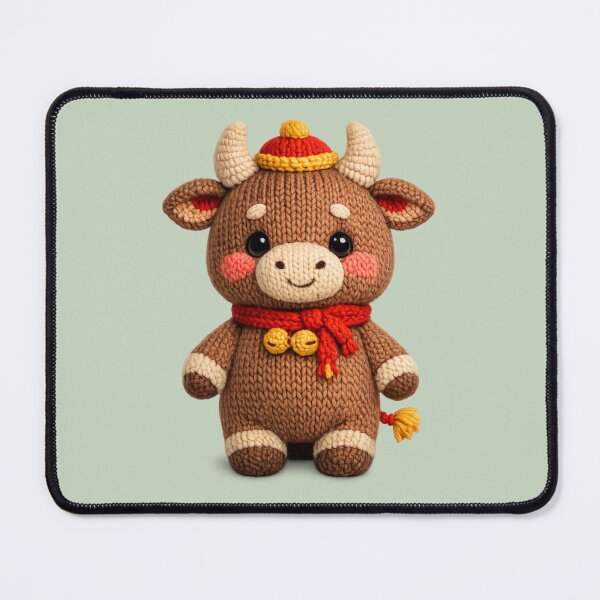 Item preview, Cute Knitted Year Of The Ox | Kawaii 3D Chinese New Year Zodiac Knit Art designed and sold by Moons Studio.