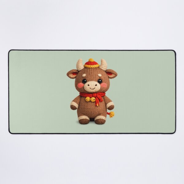 Item preview, Cute Knitted Year Of The Ox | Kawaii 3D Chinese New Year Zodiac Knit Art designed and sold by Moons Studio.