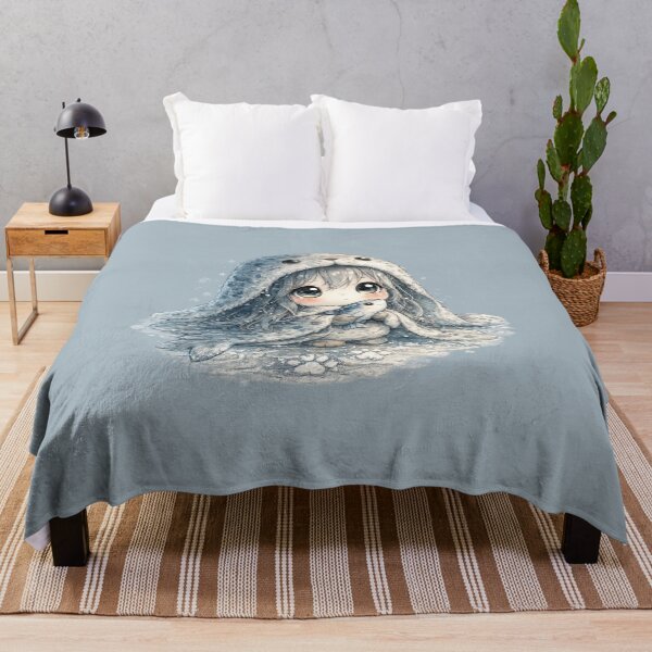 Item preview, Chibi Selkie Illustration – Cute Seal Girl with Fish Friend Ocean Art designed and sold by MagicMakerPh.