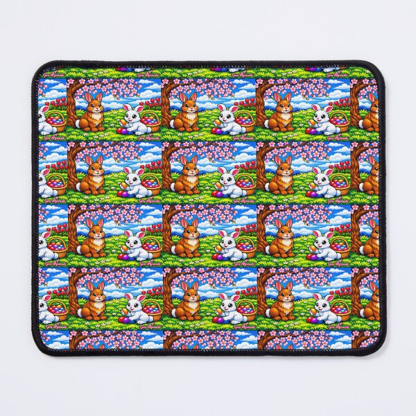 Item preview, Cherry Blossom Bunny Picnic – Glossy Digital Spring Scene designed and sold by The Art Queen Of Michigan .