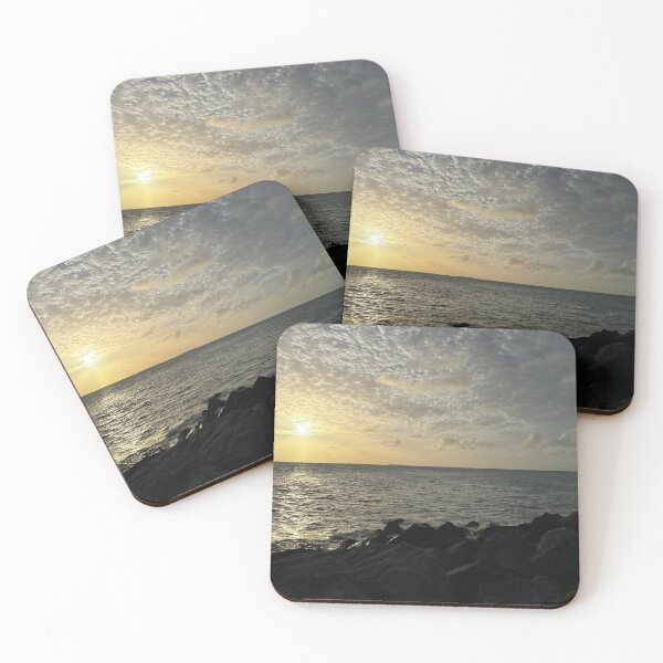 Item preview, Golden Hour Ocean Sunset Over Rocks - Coastal Serenity designed and sold by Quiet Frames Studio.
