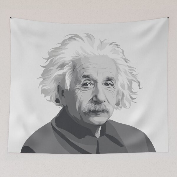 Item preview, Albert Einstein Portrait Monochrome Illustration designed and sold by Owcomm.