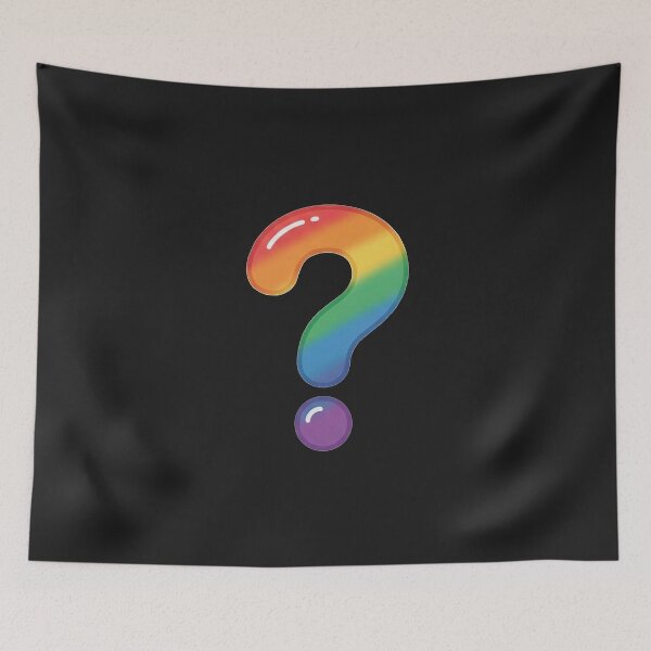 Item preview, Colorful Glossy Pride Rainbow Question Mark designed and sold by Owcomm.
