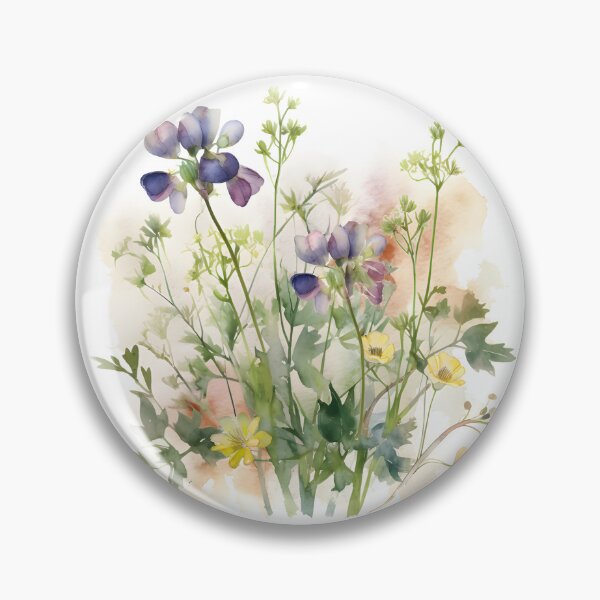Item preview, Purple Lupines and Yellow Wildflowers Watercolor designed and sold by VibeShift Studio.