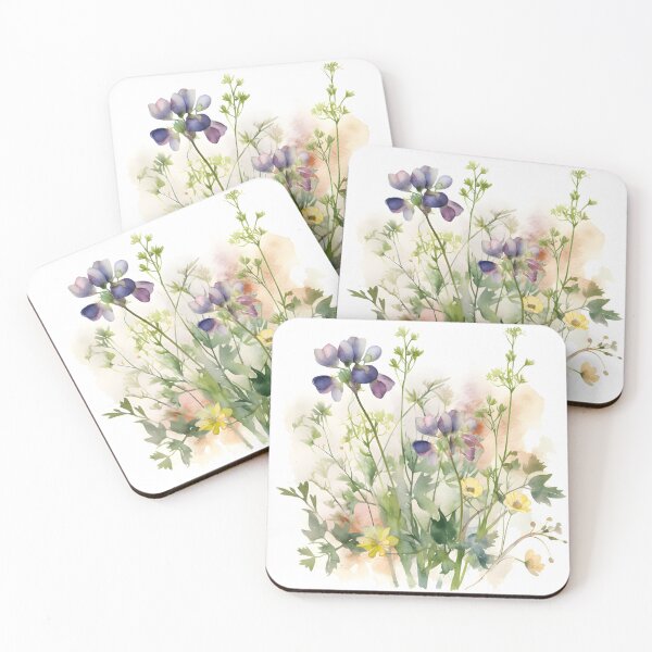 Item preview, Purple Lupines and Yellow Wildflowers Watercolor designed and sold by VibeShift Studio.