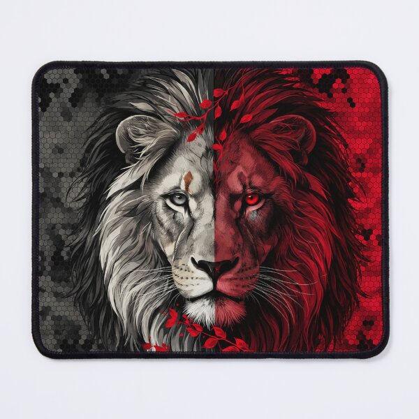 Item preview, Split Red and White Lion designed and sold by INKRebelGraphic.