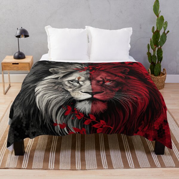 Item preview, Split Red and White Lion designed and sold by INKRebelGraphic.