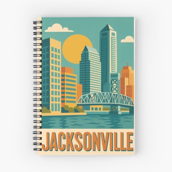 Item preview, Retro Pop Art Poster Illustration of Jacksonville | Bold River City Print with St. Johns River, Main Street Bridge & Coastal Skyline | Vintage Florida Travel Wall Art Decor designed and sold by PaintedPixels01.
