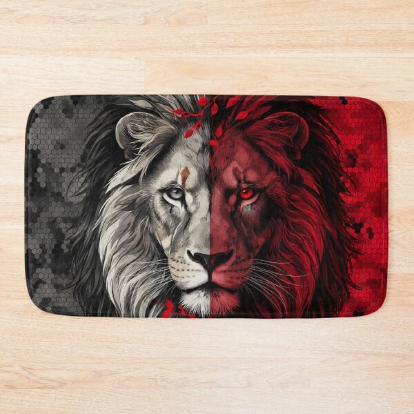 Item preview, Split Red and White Lion designed and sold by INKRebelGraphic.