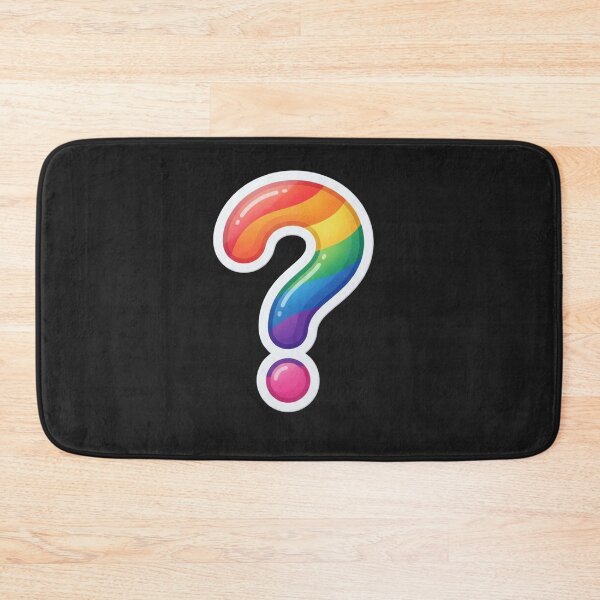 Item preview, Glossy Rainbow Question Mark Pride Symbol designed and sold by Owcomm.