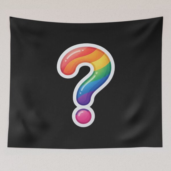 Item preview, Glossy Rainbow Question Mark Pride Symbol designed and sold by Owcomm.