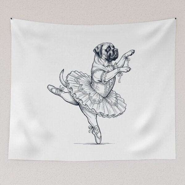 Item preview, Vintage Mastiff Ballet Dancer Ballerina Dog Lover designed and sold by dian-rody-crest.