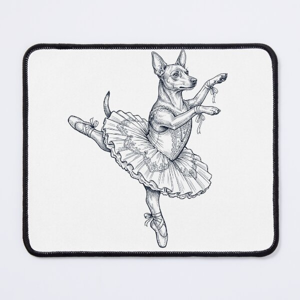 Aperçu de l'œuvre Pinscher nain vintage, danseuse de ballet, amoureuse des chiens créée et vendue par dian-rody-crest.