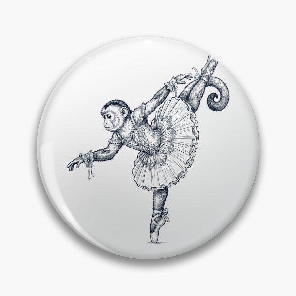 Artikelvorschau, Vintage Monkey Ballet Dancer Ballerina Animal Lover entworfen und verkauft von dian-rody-crest.