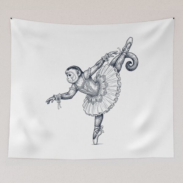 Item preview, Vintage Monkey Ballet Dancer Ballerina Animal Lover designed and sold by dian-rody-crest.
