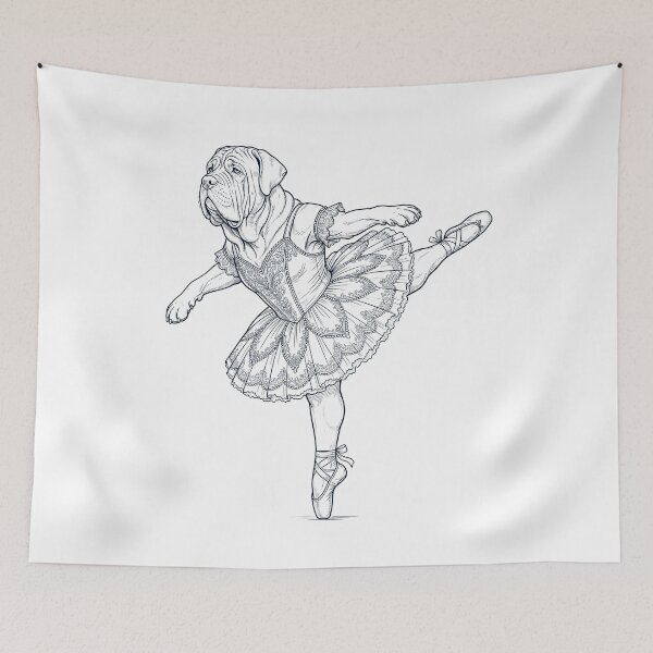 Item preview, Vintage Neapolitan Mastiff Ballet Dancer Ballerina Dog Lover designed and sold by dian-rody-crest.