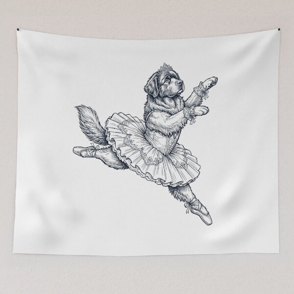 Item preview, Vintage Newfoundland Ballet Dancer Ballerina Dog Lover designed and sold by dian-rody-crest.